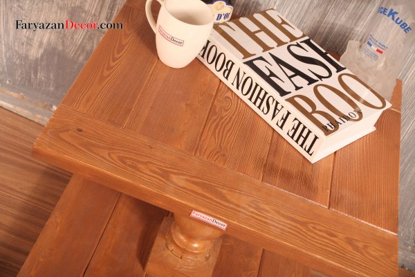 میز کنار مبلی تمام چوب مدل تک پایه انگلیسی تولید شده درفریازان دکور